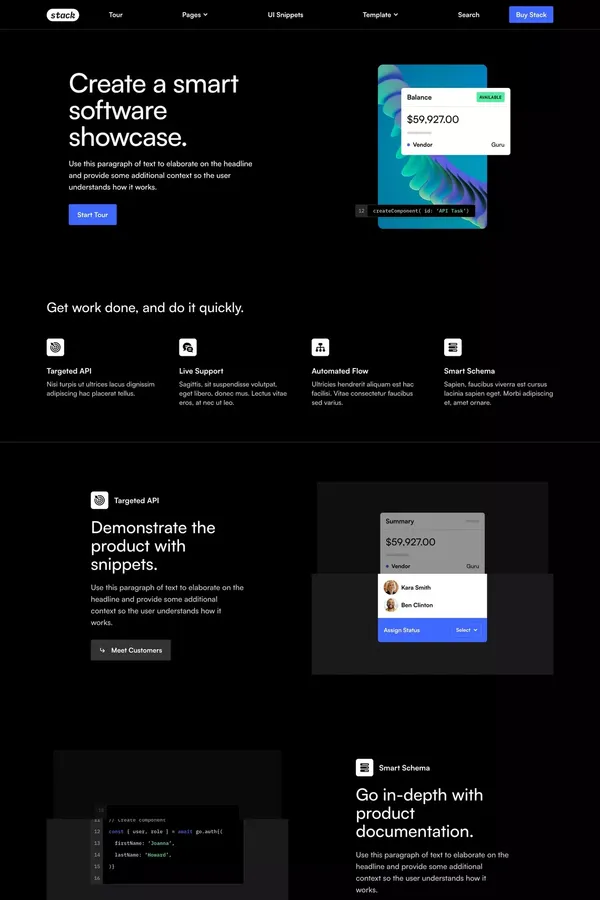 Stack - UI Kit Webflow Template - Template design inspiration