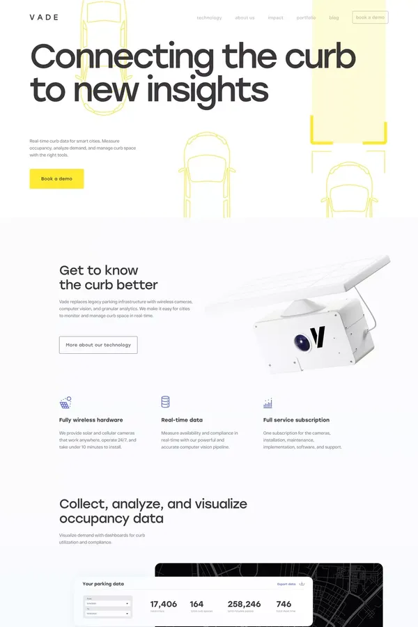 VADE - Connecting the curb - Landing design inspiration