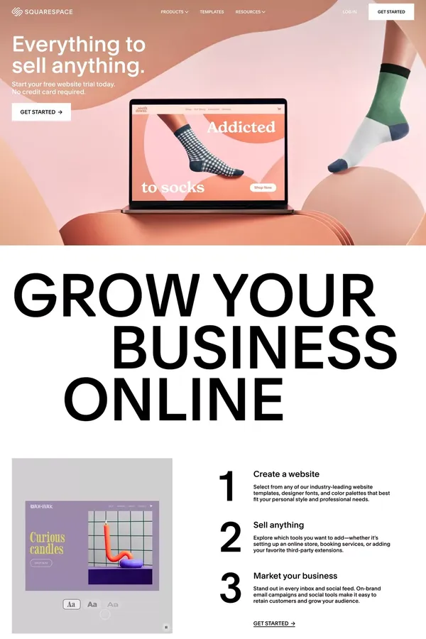 Build a Website – Website Builder – Squarespace - Landing design inspiration