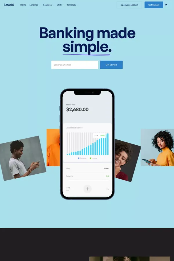 Satoshi - Webflow Ecommerce Website Template - Template design inspiration