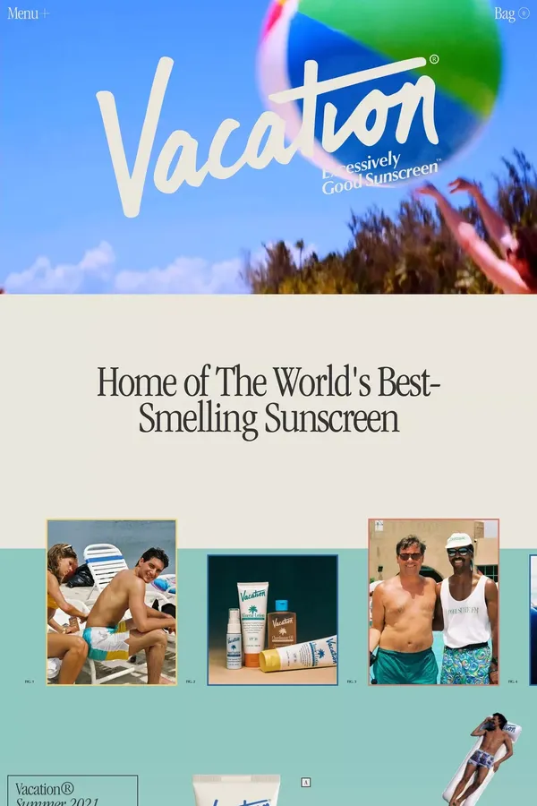 Vacation® The World's Best-Smelling Sunscreen - Ecommerce design inspiration