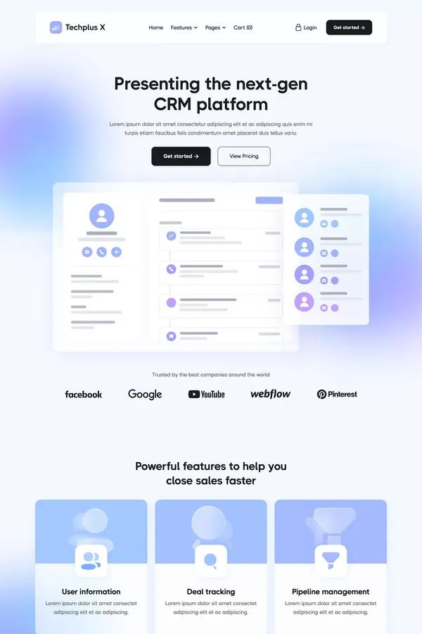 Techplus X - Technology Webflow Template - Template design inspiration