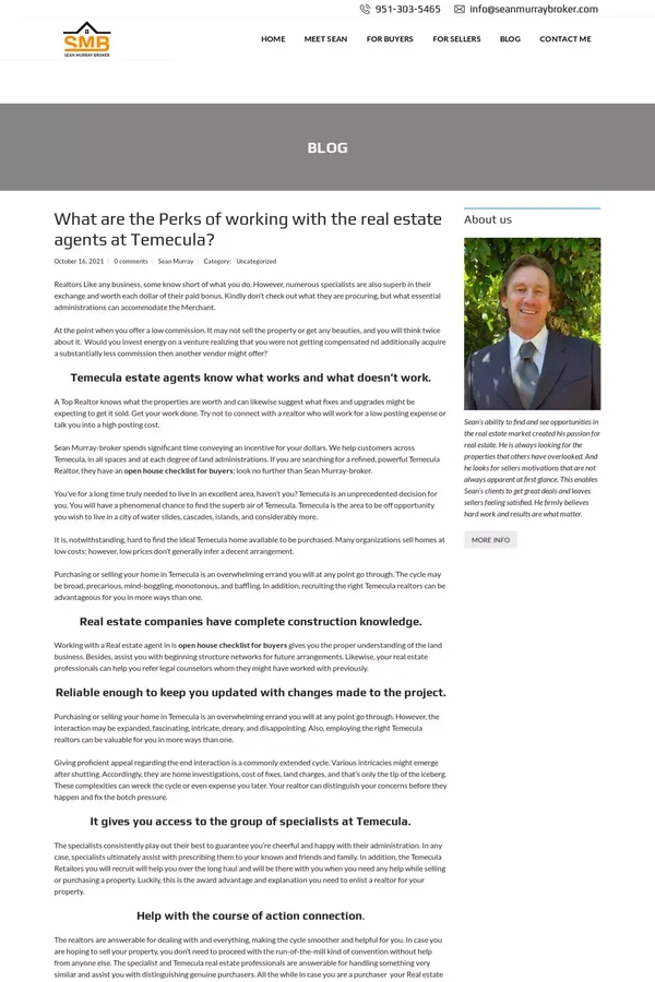 What are the Perks of working with the real estate agents at Temecula? - - website design inspiration