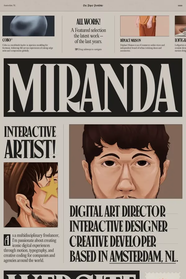 Miranda — Paper Portfolio - Portfolio design inspiration