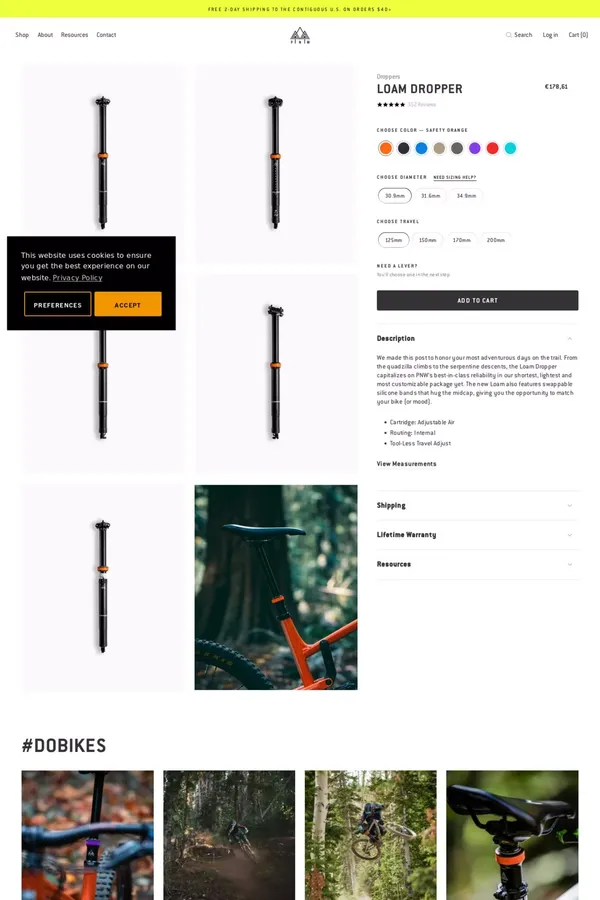 LOAM DROPPER POST – PNW Components - website design inspiration