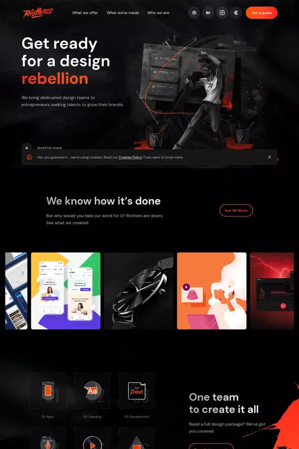 Riotters: Full-Service Web Design Agency - website design inspiration