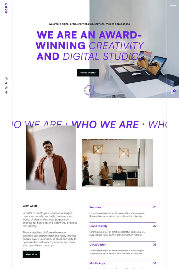 Micro - Webflow Ecommerce Template - Template design inspiration