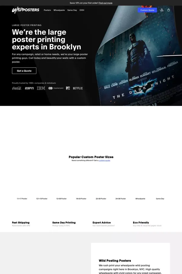 Large Poster Printing | 🐅 Wild Posters NYC - website design inspiration