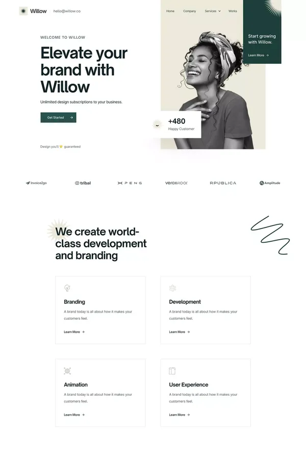 Willow - Agency Webflow Template - Template design inspiration