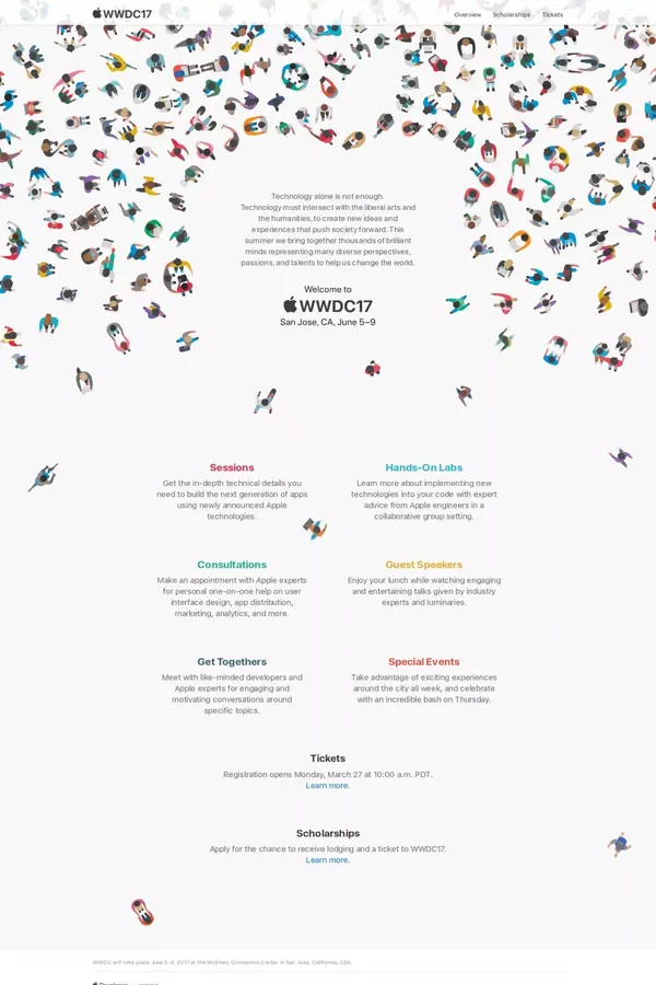 WWDC - Apple Developer - Landing design inspiration
