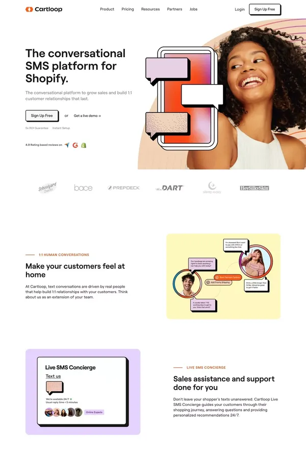 Cartloop - Landing design inspiration