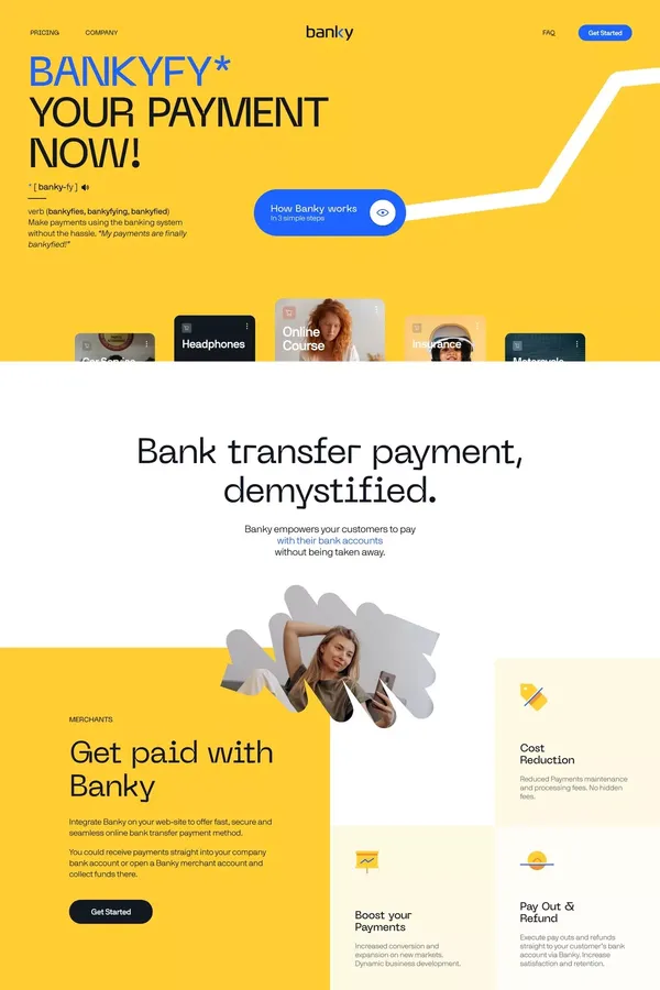 Banky — Bank transfer payment, demystified. - Landing design inspiration
