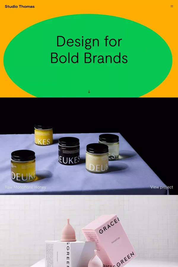 Studio Thomas | Design for Bold Brands | Design and Branding studio - Portfolio design inspiration