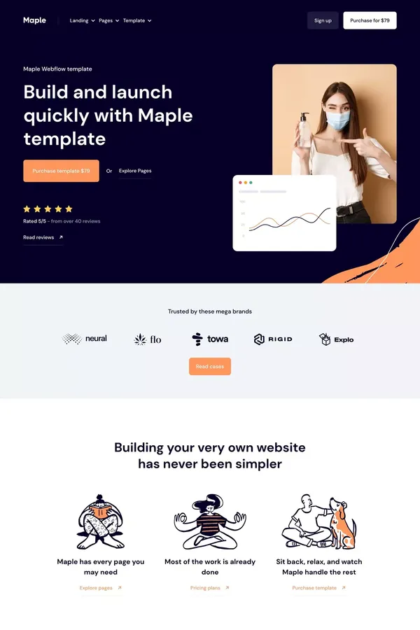 Maple - Startup HTML5 Responsive Website Template - Template design inspiration