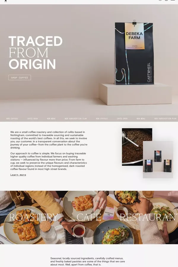 Cartwheel Coffee - Ecommerce design inspiration