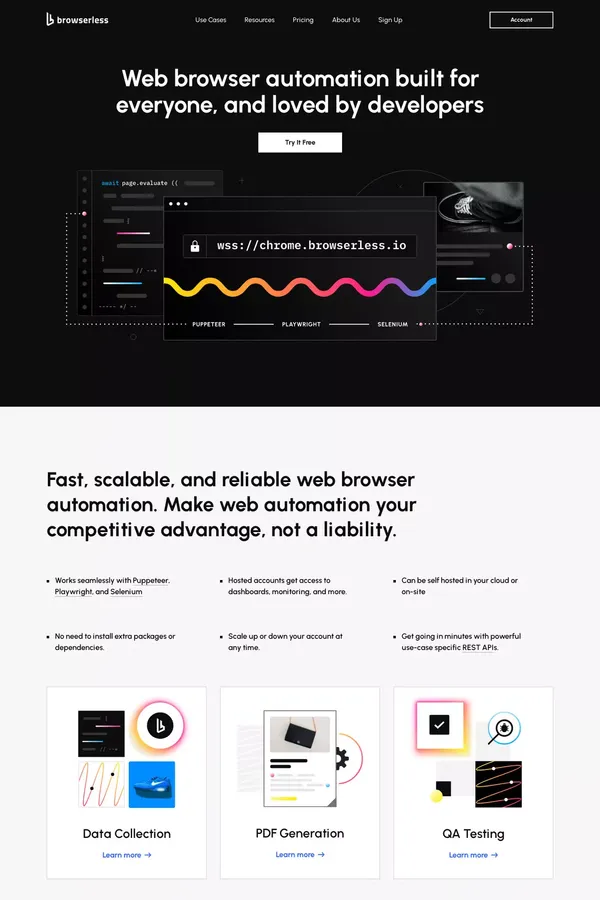 Browserless: Headless Automation - Landing design inspiration