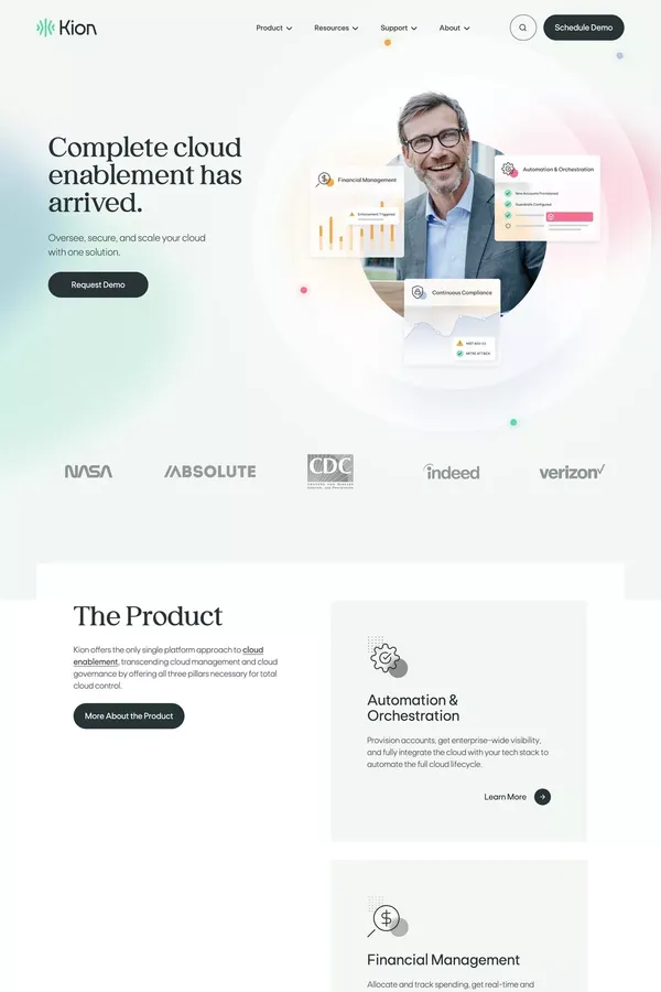 Complete Cloud Enablement Software | Kion - Landing design inspiration