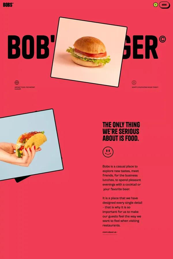 Bob's Burger - Webflow Ecommerce Website Template - Template design inspiration