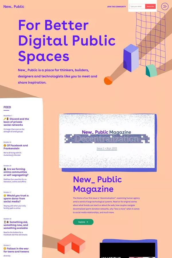 New_ Public - For Better Digital Public Spaces - Landing design inspiration