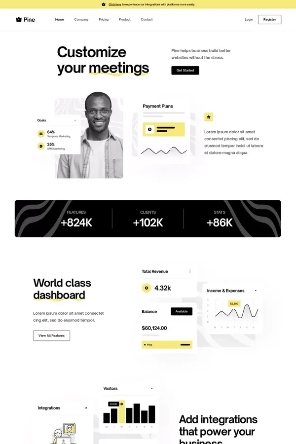 Pine - Webflow Website Template - Template design inspiration