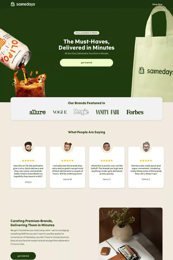 Samedays – Favorites Delivered In 2-Hours Or Less - website design inspiration
