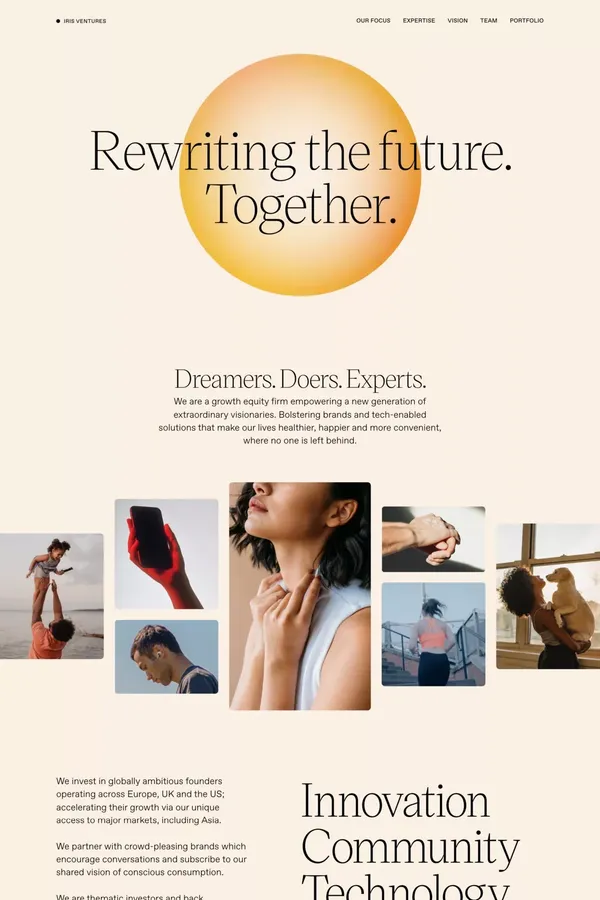 IRIS Ventures - Rewriting the future. Together. - Portfolio design inspiration