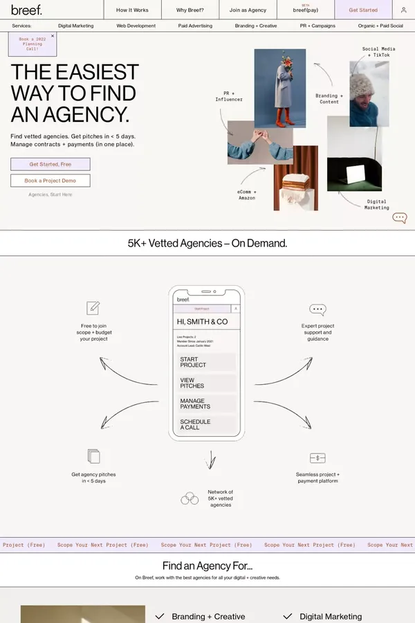 breef. | Outsource with the Best Agencies | Agency Outsourcing - Landing design inspiration