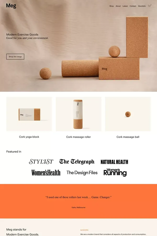 Meg - Modern Exercise Goods - Ecommerce design inspiration