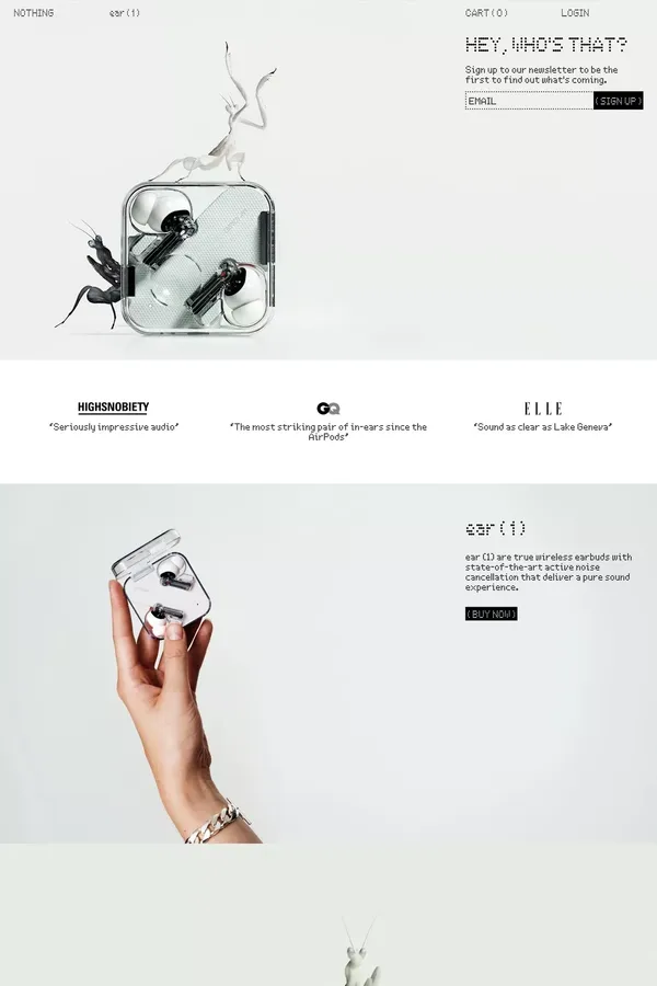 Nothing - Ecommerce design inspiration