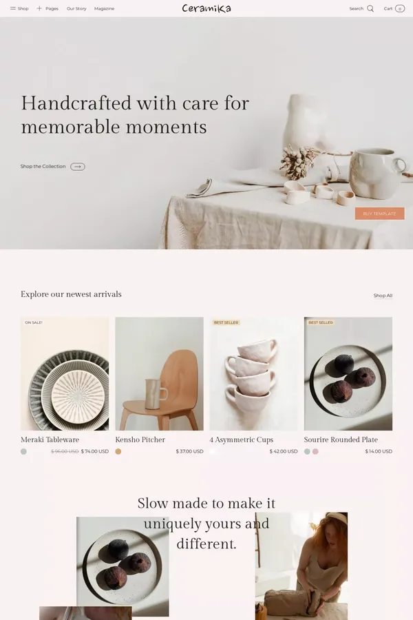 Ceramika | Webflow Ecommerce Template - Template design inspiration