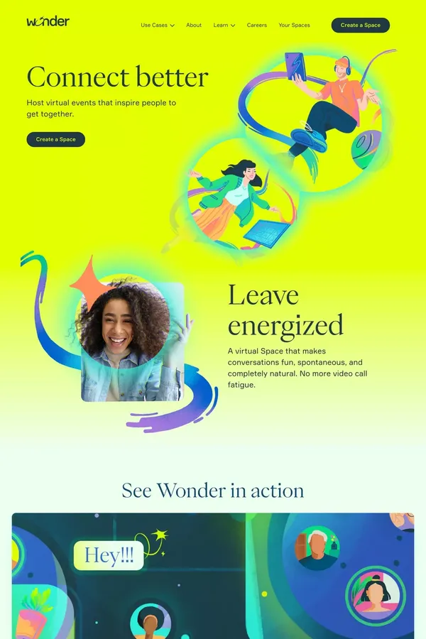 Wonder home - Connect better - Landing design inspiration