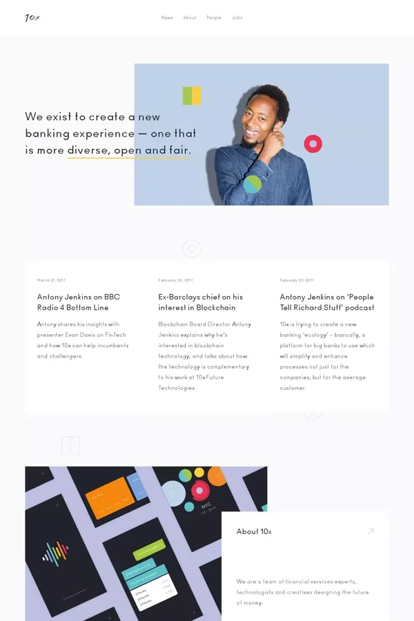 10x Banking - Portfolio design inspiration