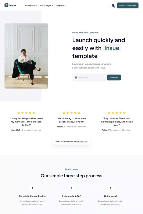 Insue - Webflow Website Template - Template design inspiration