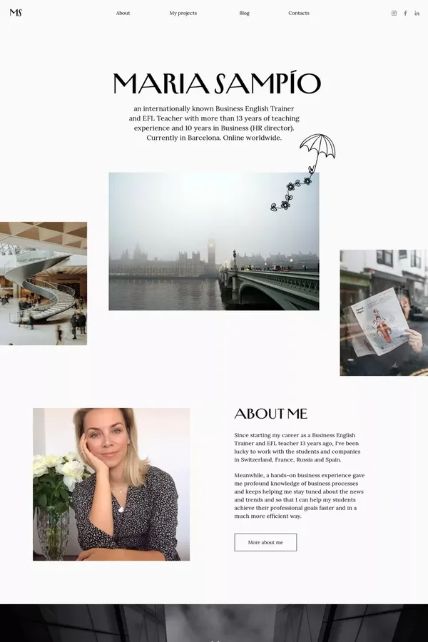Maria Sampío - website design inspiration