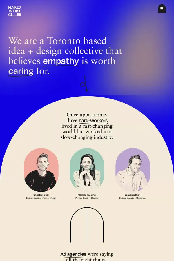 Hard Work Club - Portfolio design inspiration
