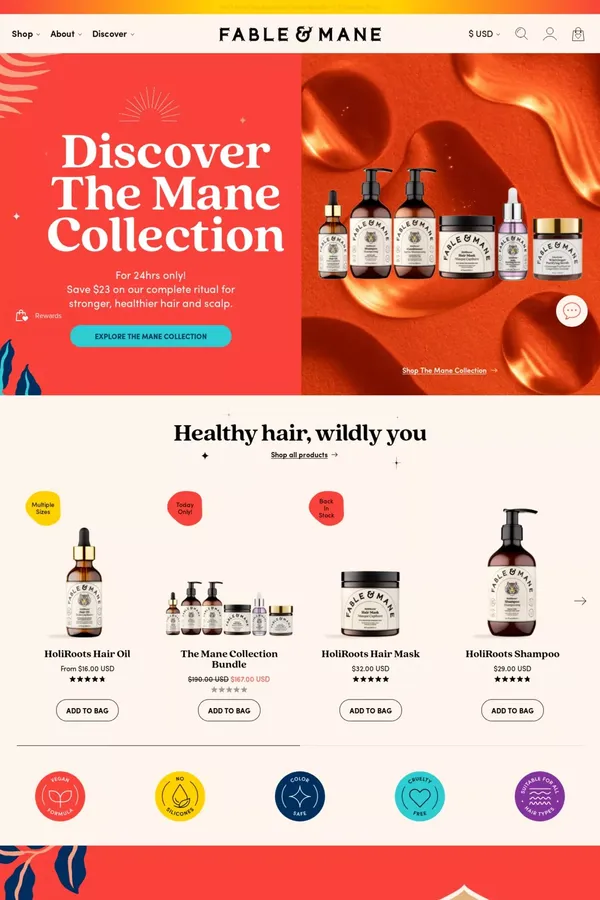 Fable & Mane | Ancient Indian Rituals For Healthier, Stronger Hair - Ecommerce design inspiration