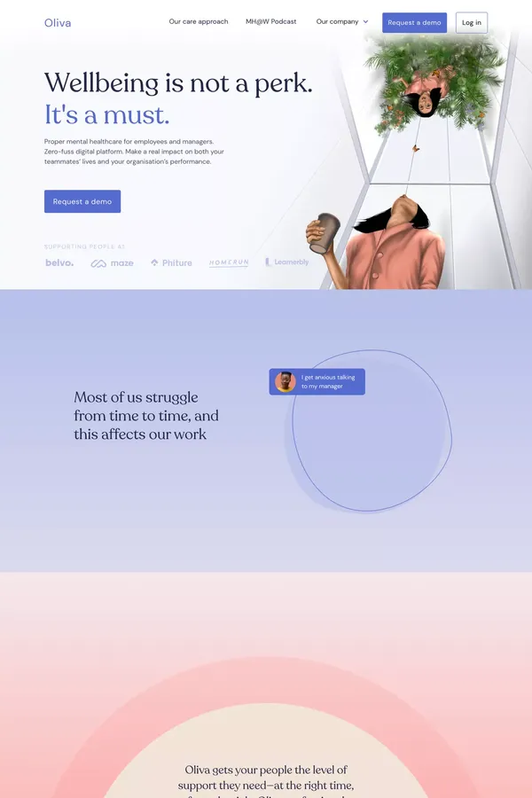 Oliva | Proper Mental Healthcare For The Whole Team - Landing design inspiration