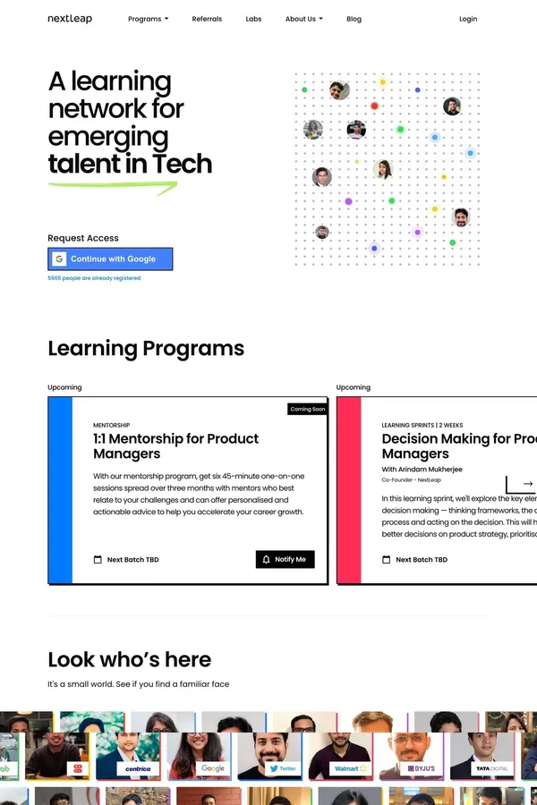NextLeap - Learning is now social, hands-on and continuous. - Landing design inspiration