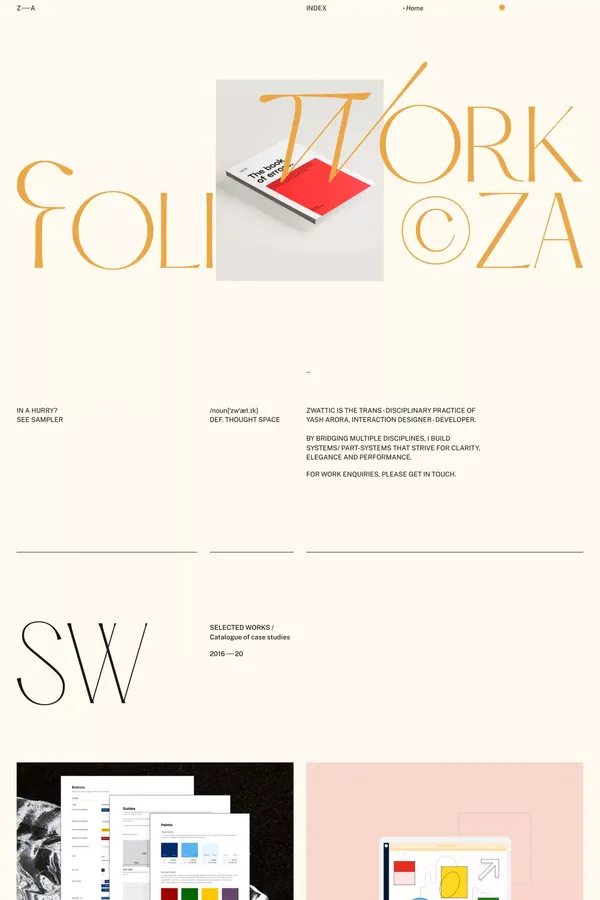 ZA - Yash Arora, Designer-Developer - Portfolio design inspiration