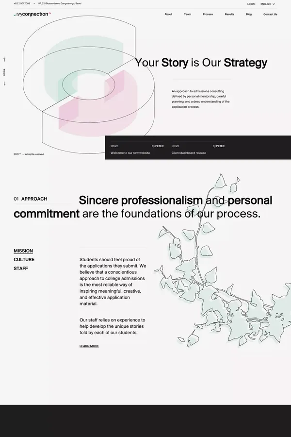 IvyConnection | Homepage - Portfolio design inspiration
