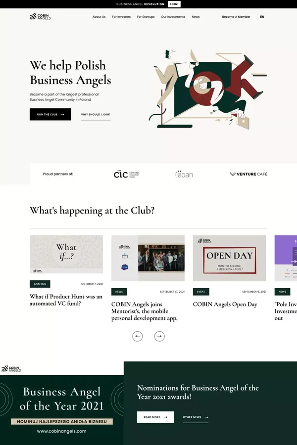 COBIN Angels: Business Angel Community for early-stage investment in startups and new tech - Other design inspiration