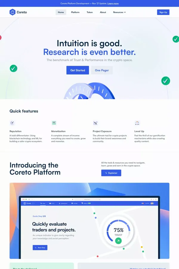 Coreto - Join their Alpha testing - Landing design inspiration