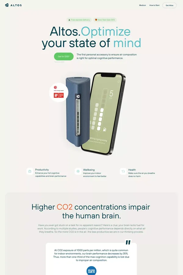 Get Altos — Altos - Landing design inspiration