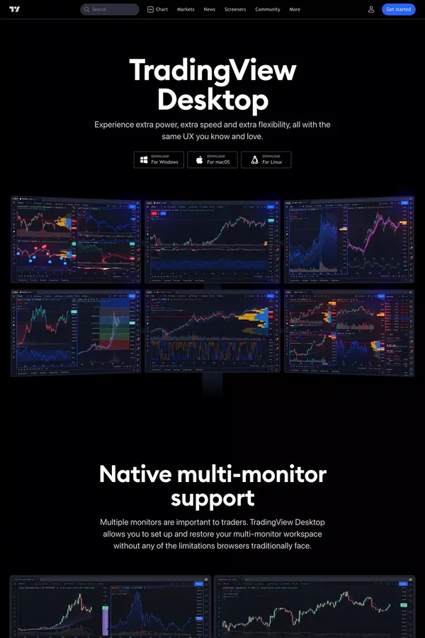 TradingView Desktop Application - Landing design inspiration