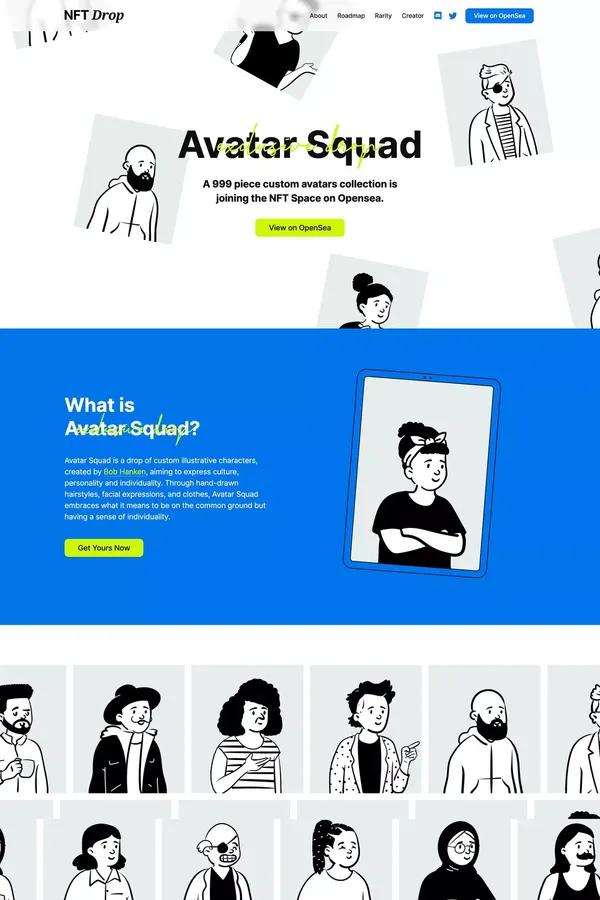 NFT Drop - Webflow Template - Template design inspiration
