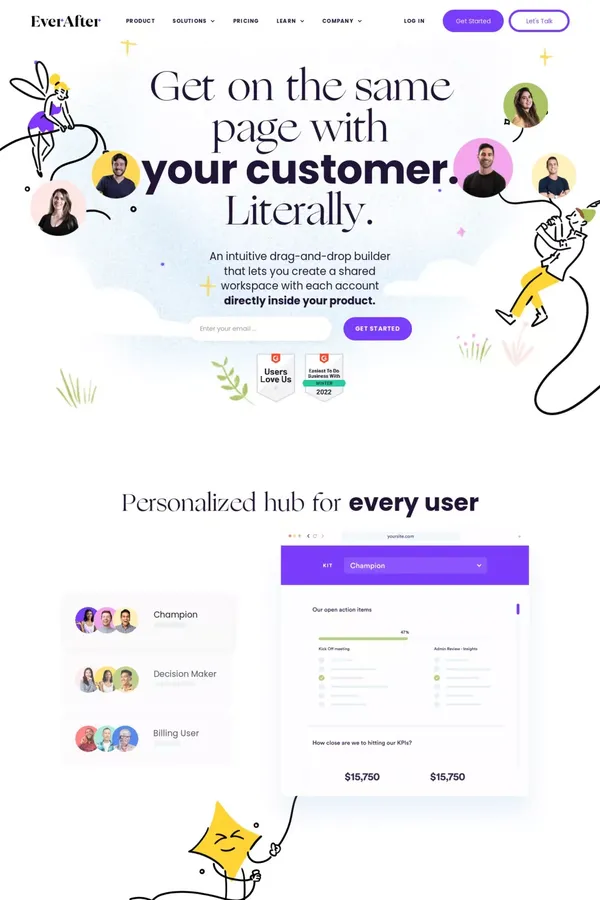 EverAfter - Best Customer Collaboration Platform for SaaS - Landing design inspiration