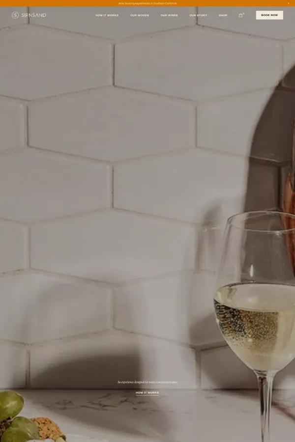 SIPNSAND | Where Wine Meets Wood - website design inspiration