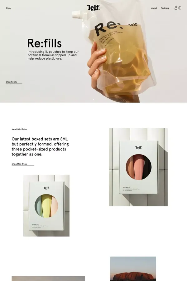 Leif Products - Ecommerce design inspiration