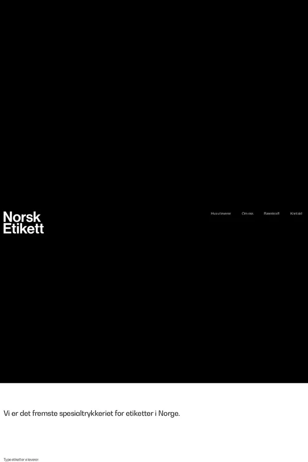 Forside | Norsk Etikett AS - website design inspiration