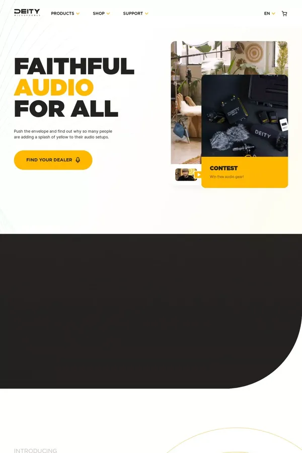 Deity Microphones - DSLR Microphones, Wireless Microphone Systems - website design inspiration